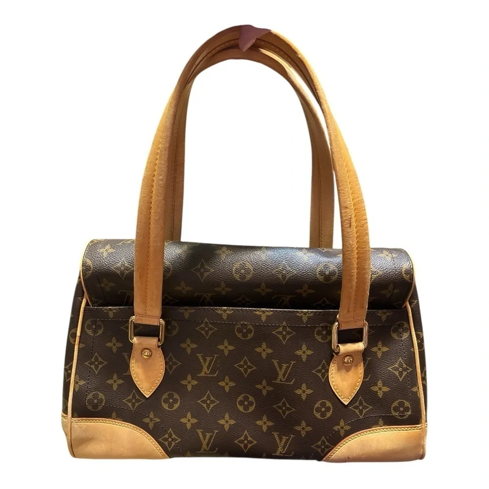 Louis Vuitton Black and Tan Monogram Shoulder Bag